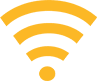 A green and yellow background with an image of a wi-fi symbol.