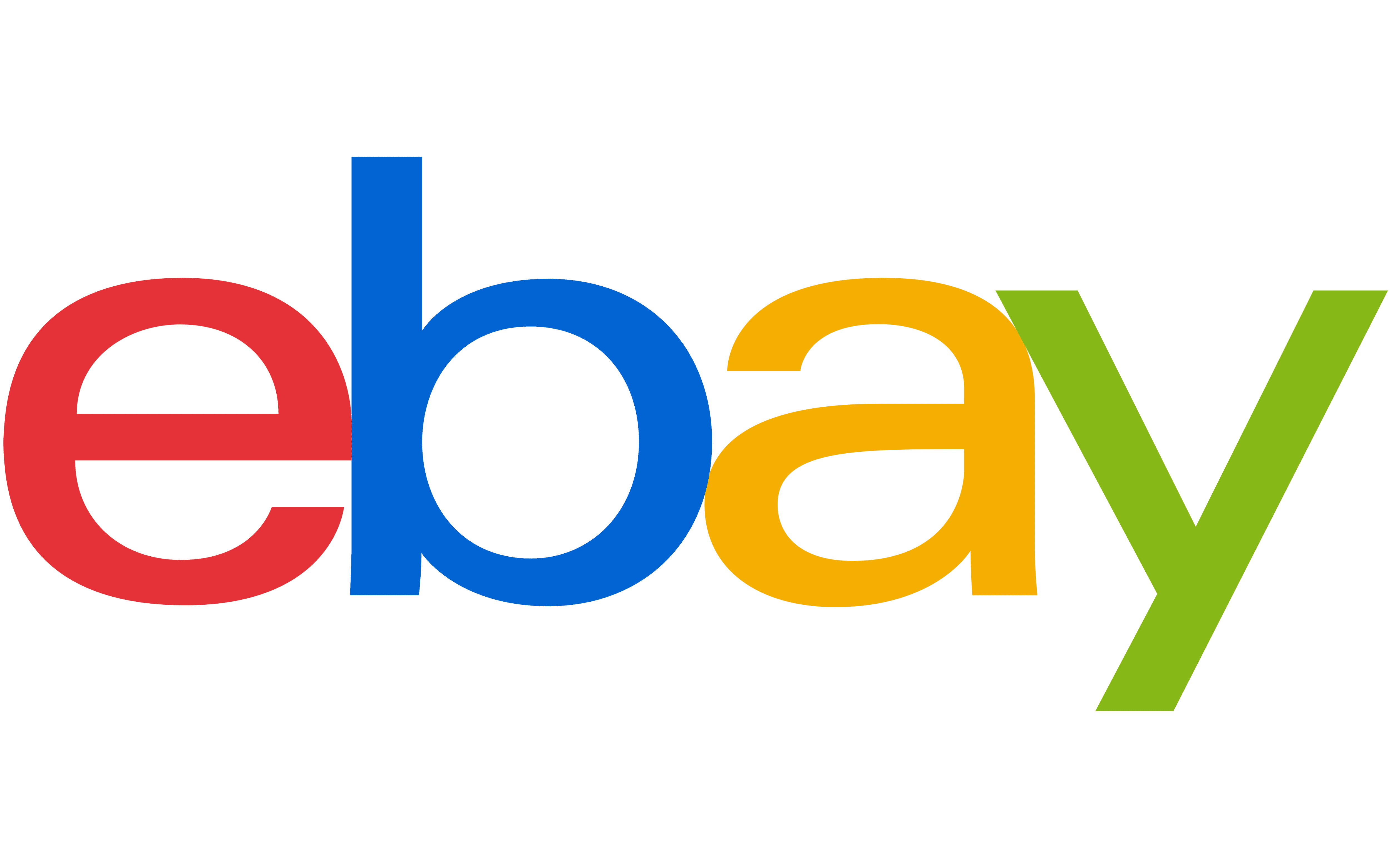 A green background with the word ebay in colorful letters.