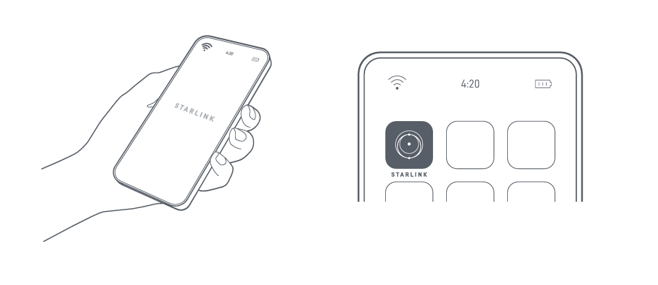 A drawing of two different phones with one showing the front and back.