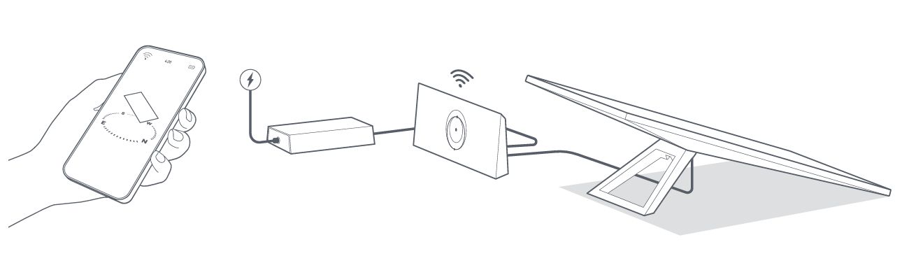 A drawing of a laptop connected to a wireless router.