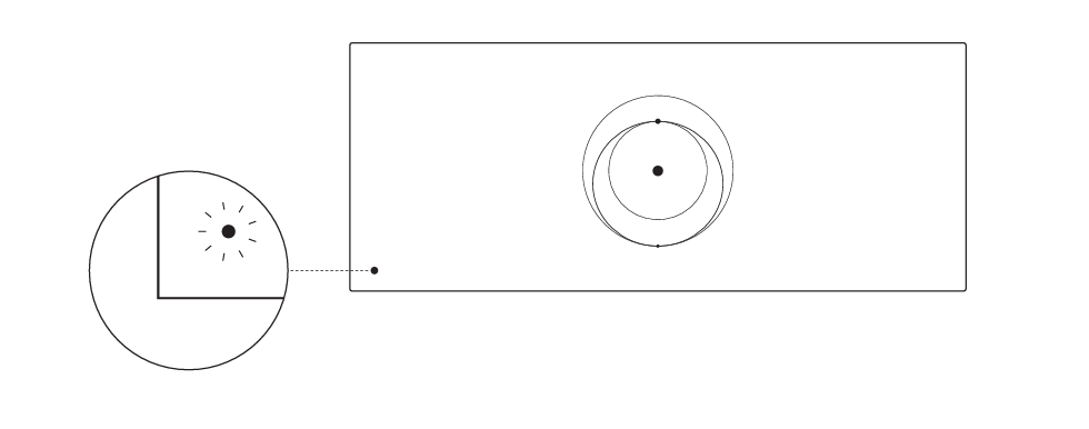 A drawing of an object with two circles on it.